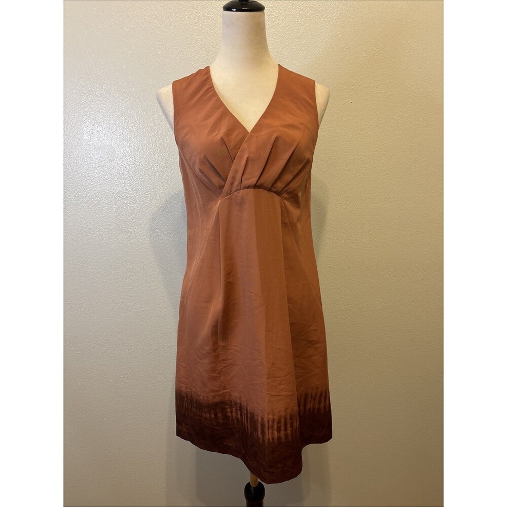 Simply Vera Vera Wang Womens Empire Waist Dress Size 4 Brown V-Neck Sleeveless